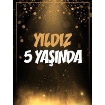 Gold Temalı Doğum Günü Afişi - 70x100 Cm