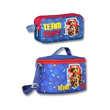 Cennec Team Pupy Erkek Çocuk Mavi-kırmızı Isı Yalıtımlı Beslenme Çantası Ve Kalemlik Seti