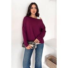 Noa & Noa Kadın Düşük Omuzlu Uzun Kollu Üst Noir Layer bordo