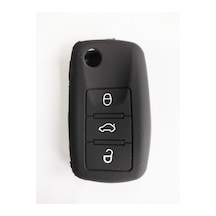 Volkswagen Caddy Uyumlu 2011-2018 Siyah Silikon Anahtar Kılıfı