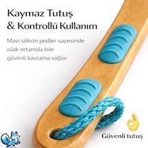 Sırt Ve Vücut Temizleme Fırçası - 2 Taraflı Sert & Yumuşak Lifli, Bambu Uzun Saplı 43cm , Ölü Deri Ve Gözenek Temizleyici, Pürüzsüz Ve Canlı Cilt İçin İdeal Açık Ceviz