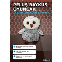 30 Cm Peluş Baykuş Oyuncak - Yumuşak Dolgulu, Elde Yıkanabilir, Kahverengi-siyah Seçenekli Bx-313545 001 - Beyaz