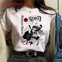 Noıssey Kırmızı Etiket Galashop Kimetsu No Yaiba Komik Karikatür T-shirt Mod83 17950 Beyaz