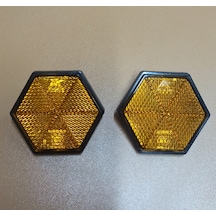 Altıgen Şekilli Sarı Reflektör 6mm Vidalı 2 Adet
