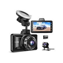 Azdome Çift 1080p Araç Kamerası 3" Ekran 64gb Kart Gece Görüş