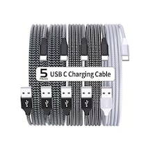 Willowhaven 5 Adet Karışık Usb Type C Kablosu 6 6ft Hızlı Şarj 3a
