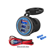 Xuweiwei Yeşil Kablosuz 3 Portlu Hızlı Araç Şarj Cihazı 30w Pd3.0 18w Qc3.0 Usb 12v 24v Araçlar Tekneler Otobüsler Kamyonlar Karavanlar Motosikletler İçin