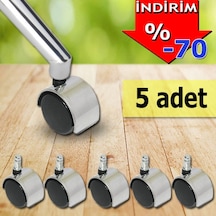 Depolife Koltuk Ayağı Sandalye Tekerleği Ofis Koltuğu Tekerleği 5 Ad Krom (311458804)