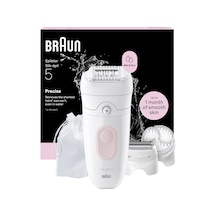 Braun Silk Épil 5 Kadınlar İçin Epilatör, Kolay Epilasyon, Uzun Ömürlü Pürüzsüz Cilt, Islak Ve Kuru, Bayan Tıraş Makinesi, Su Geçirmez - Dahil. Tıraş Aparatı, Düzeltme Aparatı Ve Peeling Fırçası - 5-060, Pembe