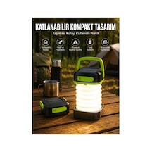 Katlanabilir Kamp Lambası Solar Fener Görünümlü 3 Kademeli Şarjlı Renk Renk