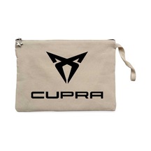 Cupra Logo Text Krem Clutch Astarlı Cüzdan / El Çantası