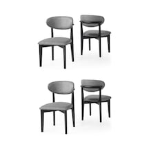Norte Ahşap Salon Mutfak Sandalyesi 4 Lü Set 001