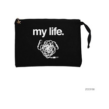 Zepplin Giyim My Life Siyah Clutch Astarlı Cüzdan / El Çantası Siyah