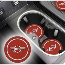Mini Cooper R55 R56 R57 R58 R59 R60 F54 F60 2 Li Bardak Altlığı Kırmızı Kırmızı - Beyaz