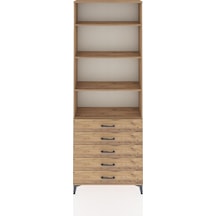 Arges Dolap 4 Raflı 5 Çekmeceli 88x30x243 Çam-çam Atlas Çam