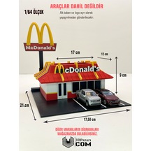 3d Baskı 1/64 Ölçekli Mcdonald's Bina Tasarımlı Diorama Araç Sergileme Garajı