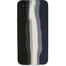 Flzdgnkr Newface Samsung Galaxy A03s Kılıf Ebruli Lansman Silikon - Siyah-lacivert