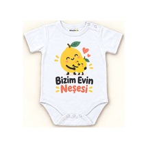 Babylimon Bizim Evin Neşesi Beyaz Kısa Kollu Çıtçıtlı Bebek Zıbını Beyaz - Bizim Evin Neşesi - 928161959 Beyaz - Bizim Evin Neşesi