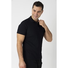 Crozwise Pamuk Pike Waffle Polo Yaka Tişört Siyah 7152-10