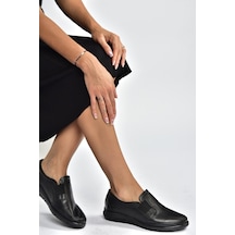 Fox Shoes V324991003 Siyah Hakiki Deri Günlük Kadın Ayakkabı Siyah-hakiki Deri