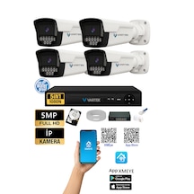 4 Kameralı 1080p İp Güvenlik Kamera Seti 1000gb Hdd Uzaktan İzleme Kolay Kurulum Sesli Kamera