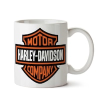Motor Harley Davidson Logo İki Tarafı Baskılı Kupa Bardak Çok Renkli
