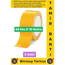 Ultra Güçlü Su Neme Dayanıklı Çok Amaçlı Montaj Onarım İzolasyon Tamir Bantı Sarı 48 Mmx10 Mtr 3 Adt