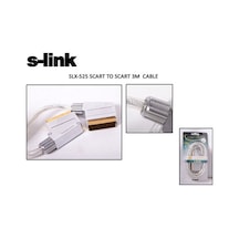 S-link Slx-525 Scart To Scart 3mt Gold Metal Kablo