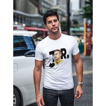 Noıssey Mavi Neymar Jr. Yıldız Futbolcu Portre Tasarım Baskılı T-shirt Pnrmtshrt02732 Beyaz