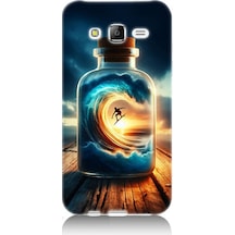 Samsung Galaxy J5 Uyumlu Kavanozda Güneşli Sahil Desenli Silikon Kılıf Çok Renkli