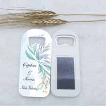 Uzun Açacak Magnet  Nikah Hediyeliği 4,5x10,5 Cm Uv Nika(30 Adet)