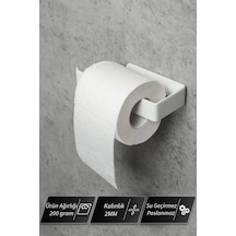 Buççin Online Mağaza Yapışkanlı Tuvalet Kağıtlığı - Dekoratif Banyo Askısı Peçetelik Metal Beyaz Çok Renkli
