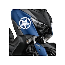 Deeb Army Yamaha Xmax Yıldız Sticker Etiket Mat Beyaz 2 Adet
