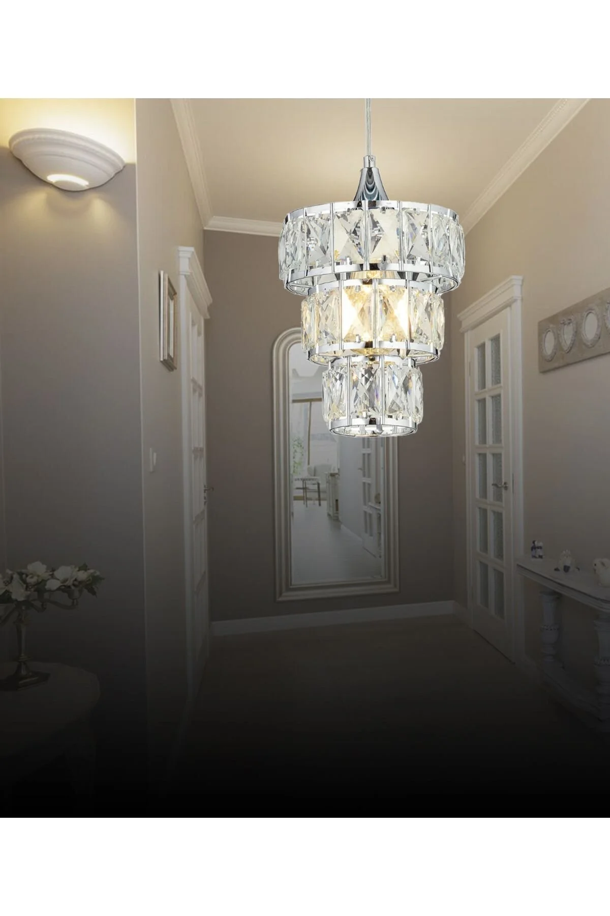 Sultan Tekli Lüx Yatak Odası, Çocuk Odası Arahol Ve Mutfak Taşlı Avize Krom