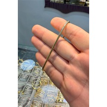 14 K Yeşil Altın Renk Balık Sırtı Bileklik Gold