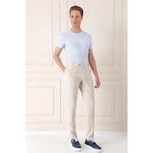 Efor Comfort Fit Beli Lastikli Balıksırtı Dokuma Casual Bej Pantolon P 1155 Bej