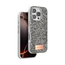 Onegif Apple İphone 16 Pro Max Bright Simli Kapak - Gümüş