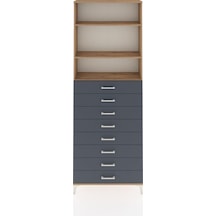 Arges Dolap 3 Raflı 8 Çekmeceli 88x30x243 Çam-antrasit Çam