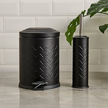 Bath Desenli 2'li Banyo Seti - Siyah Çok renkli