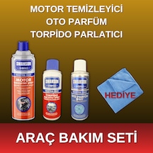 Swanson Works - 3'lü Araç Bakım Seti - Motor Temizleyici - Oto Parfüm - Torpido Parlatıcı