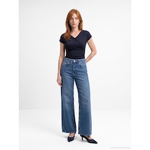 Dilvin 33157 Bra-free Drapeli V Yaka Top K.lacivert