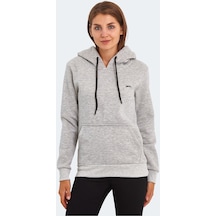 Slazenger KESHIAN IN Kadın Kapüşonlu Cepli Gri Sweatshirt