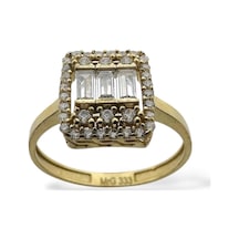 Magold Parçalı Baget Sade Zarif 8 Ayar Altın Yüzük