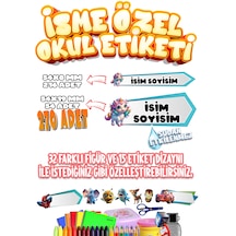 Okul Etiketi Kalem Defter Etiketi İsme Özel Etiket Set02