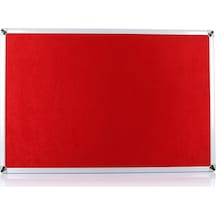 90x120 Duvara Monte Kumaşlı Pano Metal Çerçeveli Kırmızı