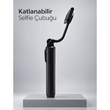 Uzaktan Fotoğraf Çekimi İçin Döndürülebilir Telefon Tutuculu Selfie Çubuğu