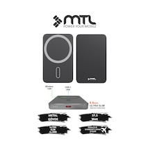 5000 Mah 15w + 20w Metal Ultra İnce Led Göstergeli 35w Turbo Şarj Magsafe Powerbank Mt4620 Çok Renkli