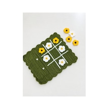 Örgü Çiçekli Xox Oyunu/el Yapımı Tic Tac Toe Montessori Oyun Seti