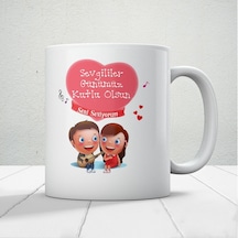 Sevgililer Günümüz Kutlu Olsun Baskılı Kupa Bardak Mod10 Beyaz