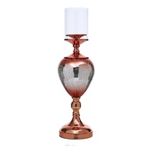 Vitale Zümrüt Dekoratif Şamdan Bronz 15x15x52 Cm Ak.je0041